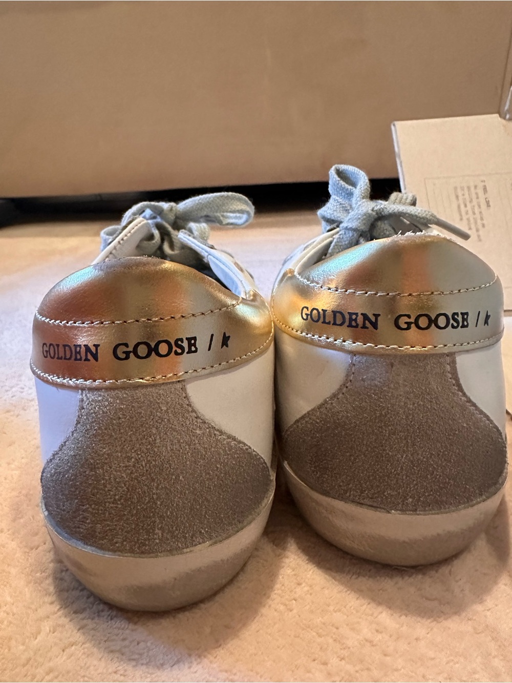 Golden Goose Super-Star Sneakers White Silver Gold Size 37 EU / US 7 NIB - Picture 11 of 15